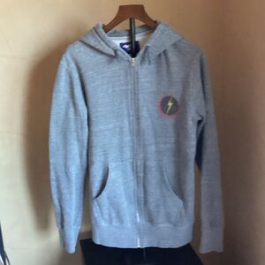 Gray Lightning Bolt Zip-Up Hoodie
